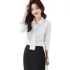 Damenblusen aus Lenshin-Stoff, hochwertiges, glattes und weiches Fliege-Shirt für Damen, Bluse, elegante Tops, Langarm, Bürodame, Arbeitskleidung