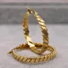 Fashion Round Hip Hop Large Hoop Earrings For Women's Gold Plated Filled Women Jewelry Accessories Wedding & Huggie303R