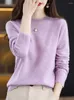 Women's Sweaters Fashion Merino Wool Cashmere Women Knitted Sweater O-Neck Long Sleeve Pullover Autumn Clothing Jumper Top