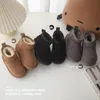 Bottes enfants hiver neige bébé vache daim supérieur chaud avec peluche épaisse garçons filles haut pour temps froid 231007