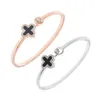 Bijoux simple mode bracelet trèfle porte-bonheur bracelet en alliage pour femmes bracelets en fil d'or rose bangles272G