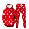 Men Tracksuits Tweede stuks sets Patchwork 3D Gedrukte ritsvloer Hoodies Jogging broek Slim Sweatshirt Outfits Hip Hop Streetwea239k