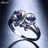 Blaike Multicolor Butterfly Wing Zircon Rings for Women Silver Color Engagement Jewelry Birthstone Valentine Gifts1264K