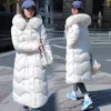 Trenchs de femmes manteaux femme vers le bas coton vestes hiver 2023 mode longue mince solide femmes parkas zip col de fourrure vêtements