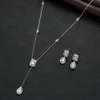 Halskette Messis Designer-Luxusmode für Damen, klassisch, quadratisch, Tropfen-Anhänger, Halsband, Kette, Ohrnagel-Ring, Armband-Set, perfekt für Weihnachtsgeschenke für Mädchen