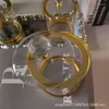 Aufbewahrungsflaschen Kreative Kristallglasflasche Galvanisiertes Gold Transparentes Bonbonglas Zarte multifunktionale Kleinigkeiten Dekor