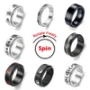 Ring Figet Spinner Rings For Women & Men Stainless Steel Rotate ly Spinning Anti Stress Accessories Jewelry Gifts248U