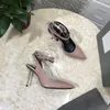 Dress Shoes Gold Lock Design Woman Stiletto High Heels Laies Pumps Pointed Toe Sexy Designer For Women Ankle Strap
