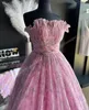 Pink Print Prom Dress 2K24 Ruffle High Empire Midje Glitter Ballgown Lady Preteen Girl Pageant Gown Winter Formal Party Wedding Guest Red Capet Runway Hoco Black-Tie