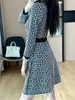 Elegant Dresses Women Casual Knit Dress Fashion Letter Pattern Long Sleeve High Quality Womens Clothing Solid Loose High Waist Dress