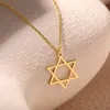 Anhänger Halsketten Mode Mogen Davidstern Halskette Für Frauen Edelstahl Jüdische Symbole Männer Religiöse Amulett Schmuck