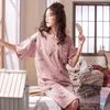 Vêtements de nuit pour femmes Femmes Chemises de nuit Polyester Rayé Vêtements de nuit Robe de nuit Pyjama Chemise de nuit Dames Vêtements de maison Lingerie Loungewear