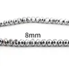 Beads 5 Strands 3/4mm Dia Glass For Jewelry Making Round Silver Color Plating Faceted Necklace Earrings DIY Findings