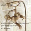 Väggmonterad klo fotbadkarfältfyllningskranstricka med handskår antik mässing färdiga dubbla korshandtag atf121 badrum dusch 244k
