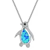 Chains Fashion Trend Exquisite Opal Little Penguin Shape Ladies Birthday Gift Necklace Anniversary Party Jewelry Whole267M