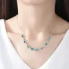 Moissanite S925 Silver Pendant Necklace Jewelry European Fashion Women Grandmother Green Collar Chain Bride Necklace Women Wedding Party Valentine's Day Gift SPC