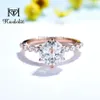 Solitaire Ring Kuololit 2CT Jubilee Cut 14K 585 Rose Gold Rings for Women D VVS Round Bubble Luxury Engagement 231007