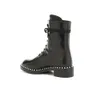 Luxe Designer Winter Verfraaid Sondra Enkellaarsjes Lakleer Parel Blok Hakken Zwart Combat Booty Bruiloft EU35-40