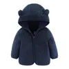 Jassen Winter down Jassen voor Jongens geboren Baby Baby Meisjes Jas Beer Oren Capuchon Bovenkleding Rits Warme Jurk Jas 231007