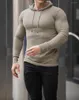Men's T Shirts Spring And Autumn Style Fitness Sports Clothing Outdoors Training Knitted Long Sleeve Hoodie Hooded Pullover M-3 XL