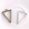 100 pièces Style Vintage Bronze argent alliage Triangle charmes colle creuse blanc pendentif plateau lunette charmes pour la fabrication de bijoux 39x25m228T