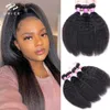 Lace S Unice Hair Brasilian Kinky Straight Bundles Human Remy 34 stycken Double Weft 231007