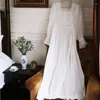 Women's Sleepwear Dress Peignoir Spring Cotton Long Autumn Night Vintage Nightgowns Fairy White Embroidery Princess Women Victorian Robe
