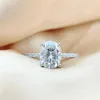 Anello solitario EWYA Lusso 13CT D Colore Taglio ovale per donna Ragazza S925 Argento sterling placcato PT950 Anelli di fidanzamento con diamante 231007