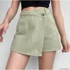 Damesshorts Hoge taille Denim Damesjeans 2023 Zomer Blauw Groen Ontwerp Y2K Esthetische Dunne Rok Broek Broek