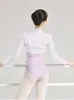 Scena zużycie baletu solidnego Tutu Lyrical Costume Bride Tops Długie rękawy Dziewczyna dla dorosłych klasycznych trybardów kobieta łacińska płaszcz latynoski