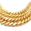 18K SOLID GOLD N28 CUBAN DOUBLE CURB CHAIN HEAVY MENS GIFT NECKLACE 600MM 10 mm2678