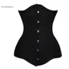 26 os en acier Unique taille longue formateur Corset coton acier sous le buste Double désossé Corsets et Bustiers grande taille 307Z