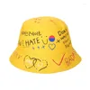Береты, рыбацкая шляпа с граффити, женская хлопковая дышащая шляпа с принтом от солнца, летняя кепка для бассейна для взрослых и мужчин, ведро