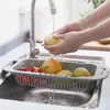 Support de rangement rétractable pour la cuisine, organisateur d'évier, égouttoir à vaisselle, séchage des fruits et légumes, panier de lavage, outil