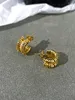 Boucles d'oreilles créoles en forme de C, demi-cercle, découpe de printemps, bijoux élégants en métal plaqué or, accessoires de mode