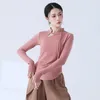 Etniska kläder 2023 kinesisk stil jacquard qipao krage korta ärmar blus kvinnor dagligen cheongsam mångsidig