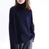 Kvinnors tröjor Höst och vinter Pure Cashmere Wool Laze Loose High-Necked Thick Sweater Short Pullover