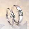 925 Sterling Silver Par Ring Six-Jaw Zircon Fashion Opening Justerbar Ring Women Engagement Wedding Jewelry 2105072528