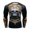 Mens Fitness T -shirt snabb torr kompressionssport T -shirt män som kör gym toppar 3D skalle tryck t -shirt mma aztec Sparta lj2008272680