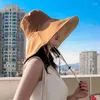 Berets 15 cm doppelseitig Fischermütze Frau Japaner großer Schwim Spring und Sommer Wild Sunscreen Sun Korean Version Ins