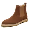 Stivali di lusso Autunno Inverno Outdoor Uomo Casual Abito alla caviglia Scarpe in pelle Fatte a mano Pelle scamosciata di mucca Utensili Desert Military