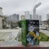 7 pouces boîte à lait de bande dessinée conduite d'eau Bong fumer narguilé en verre épais avec bol de 14mm