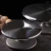 Bakeware Aletleri Paslanmaz Çelik Diy Kek Pikap Plakası Dönen Yuvarlak Dekorasyon Rotarycake Stand Masa Monse