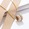 Pendentifs Version avancée925 pendentif rotatif en céramique en argent Sterling pour hommes et femmes collier marque de mode Simple luxe haut bijoux