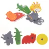 4PCS Nette Baby Kinder Holz Cartoon Tier Kühlschrank Magnet Clips Kind Pädagogisches Spielzeug Set Kühlschrank Aufkleber