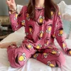 أوائل الخريف نوم الرسوم المتحركة الرقيقة بيجاما تصميم النساء زوجين ربيع الصيف pajama مجموعة رسائل النسيج المنزلية