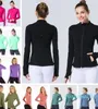 Wyrównaj jogę strój Kobiety Zdefiniuj trening sportowy Fitness Szybki suchy aktywny odzież Lady Top Solid Zip