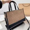 Feld Handtasche Tote Tabby Kissen Einkaufen Frauen Umhängetasche Echtes Leder Abnehmbarer Riemen Mode Buchstaben Reise Mama Taschen Große Kappe