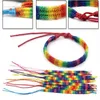 Bracelets de charme 10pc arc-en-ciel amour fierté bracelet à la main tressé amitié chaîne gay lesbienne taille réglable amant bijoux285e