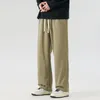 Pantalon masculin pantalon droit élastique simplicité couleur solide streetwear streetwear automne hiver hiver qualité décontractée extérieur pantalon baggy